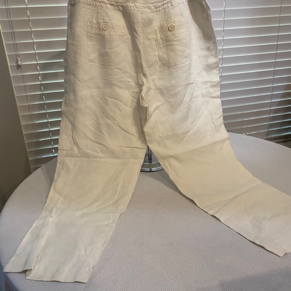Chico’s white linen pants size 2.5 (size 14) - Picture 2 of 10